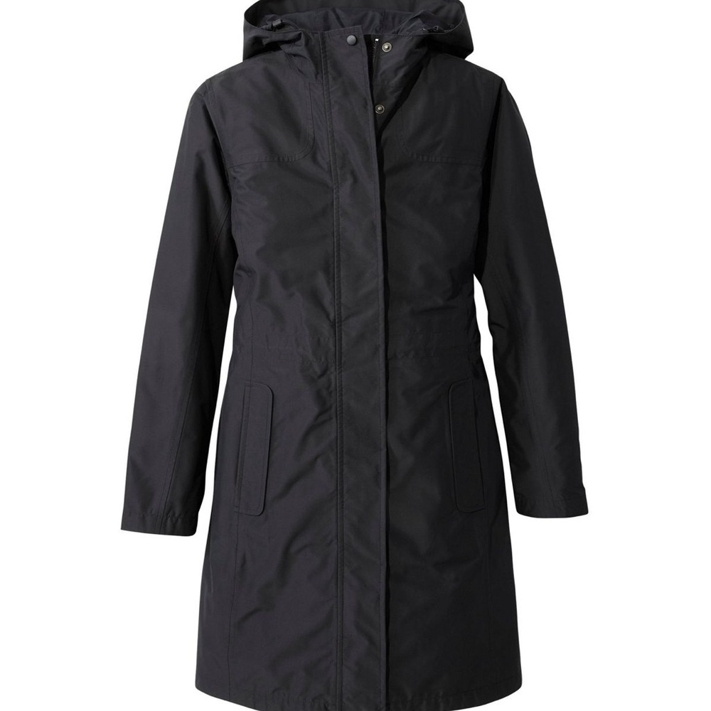 L.L. Bean Black Hooded Trench Coat